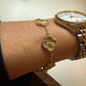 Electric Picks Gold Floral Bracelet